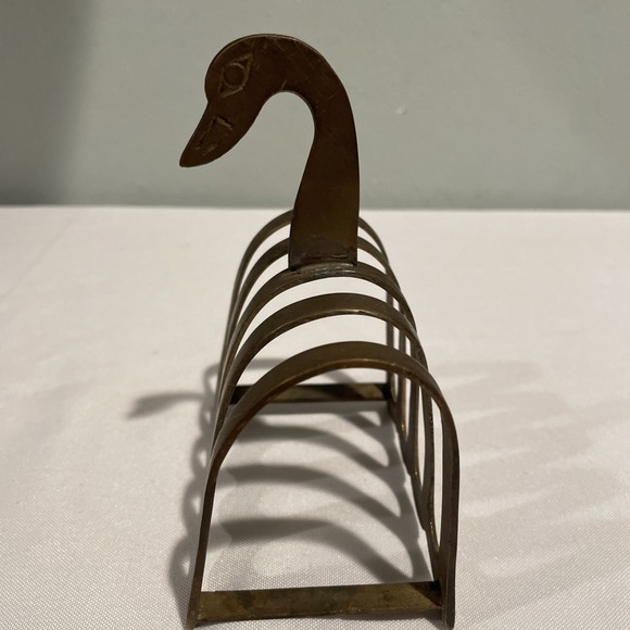 Vintage Brass Duck Mail Letter Holder Desk File Organizer Arch Design - Picture 5 of 8